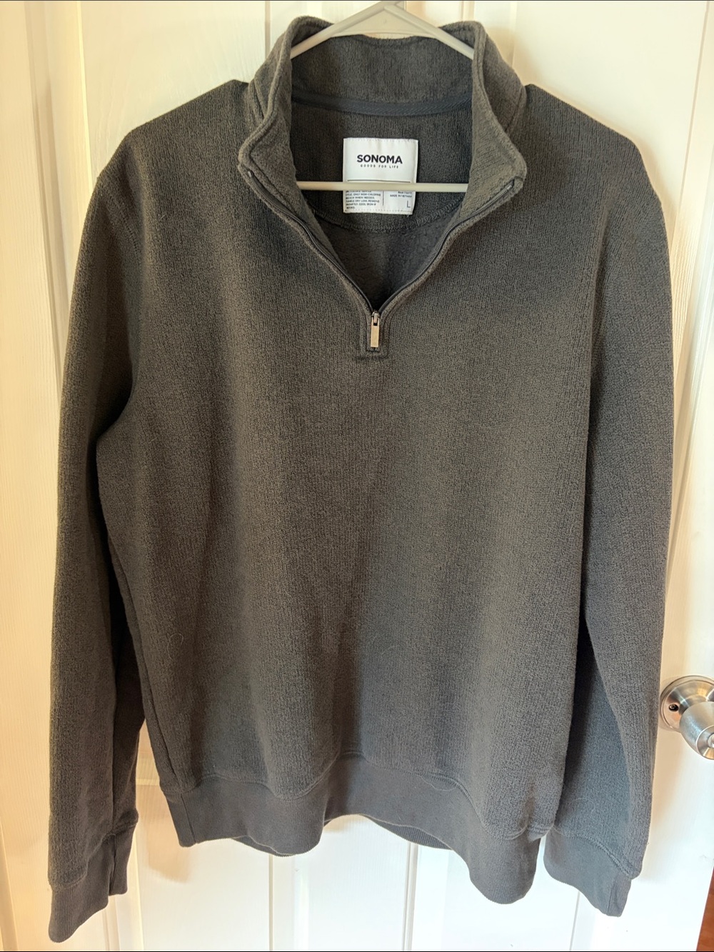 Sonoma Men's Charcoal Quarter-Zip Knit Pullover